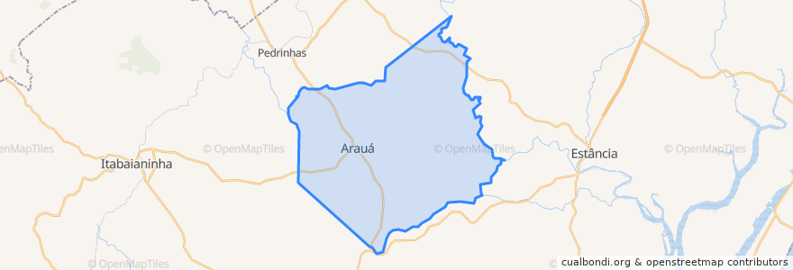 Mapa de ubicacion de Arauá.