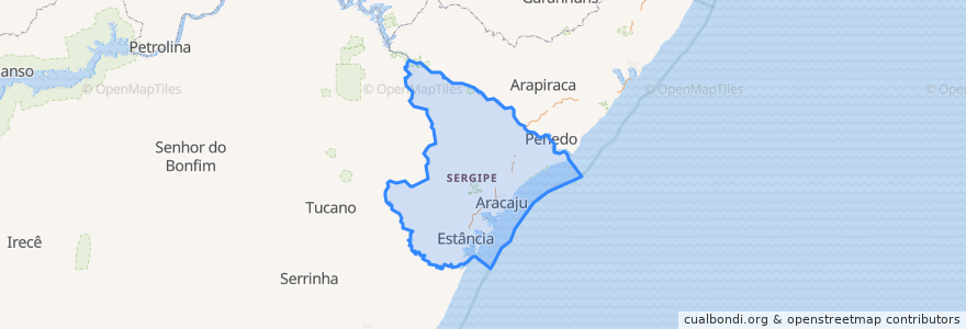 Mapa de ubicacion de Sergipe.