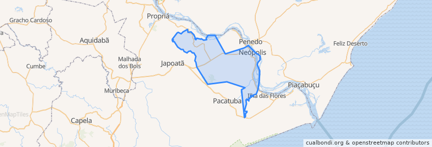 Mapa de ubicacion de Neópolis.