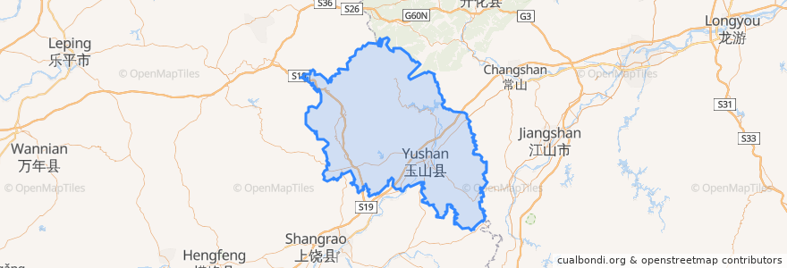 Mapa de ubicacion de 玉山县.