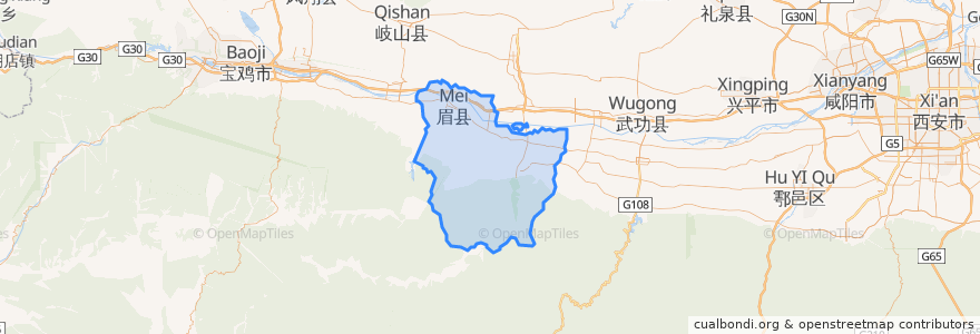 Mapa de ubicacion de 眉县.