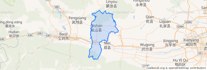 Mapa de ubicacion de 岐山县.