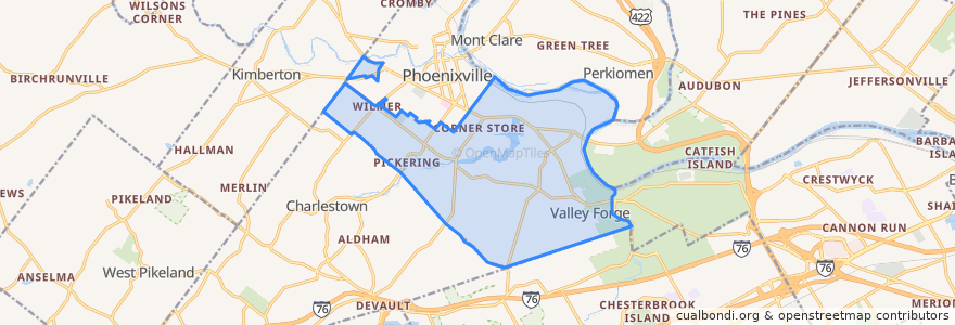 Mapa de ubicacion de Schuylkill Township.