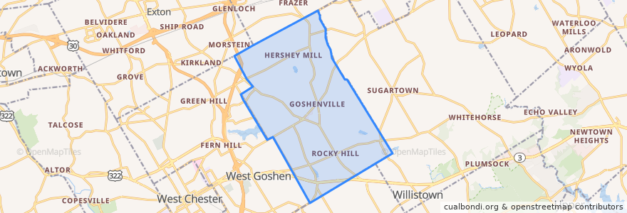 Mapa de ubicacion de East Goshen Township.