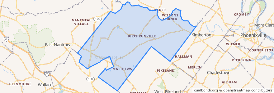 Mapa de ubicacion de West Vincent Township.