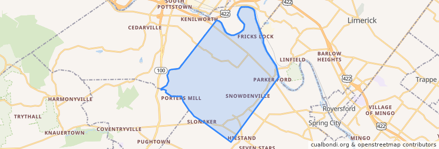 Mapa de ubicacion de East Coventry Township.