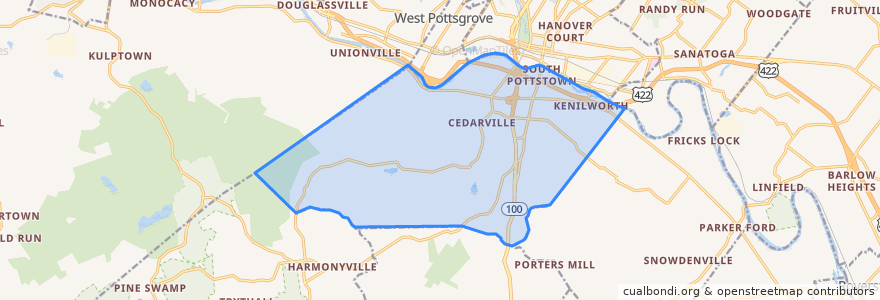 Mapa de ubicacion de North Coventry Township.