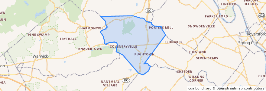Mapa de ubicacion de South Coventry Township.
