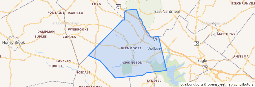 Mapa de ubicacion de Wallace Township.