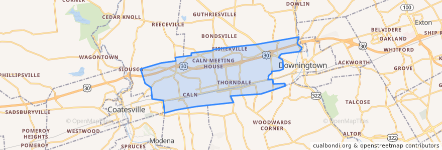 Mapa de ubicacion de Caln Township.