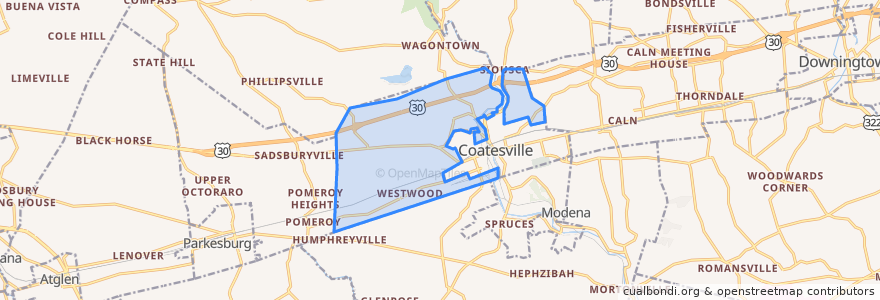 Mapa de ubicacion de Valley Township.