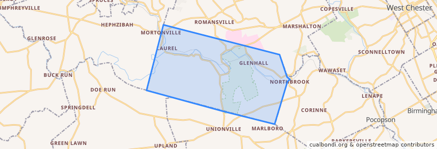 Mapa de ubicacion de Newlin Township.