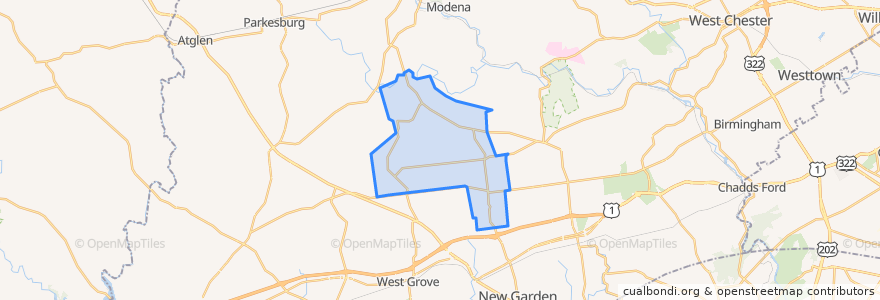 Mapa de ubicacion de West Marlborough Township.