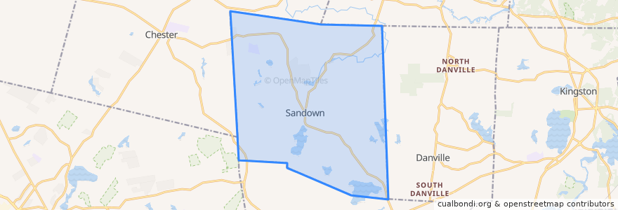 Mapa de ubicacion de Sandown.