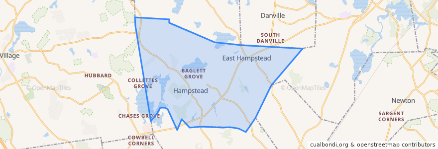 Mapa de ubicacion de Hampstead.