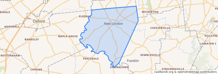 Mapa de ubicacion de New London Township.