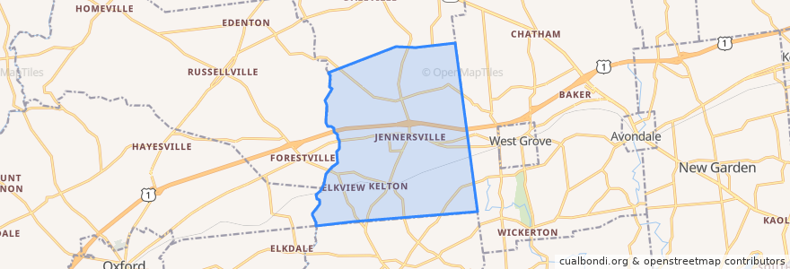 Mapa de ubicacion de Penn Township.