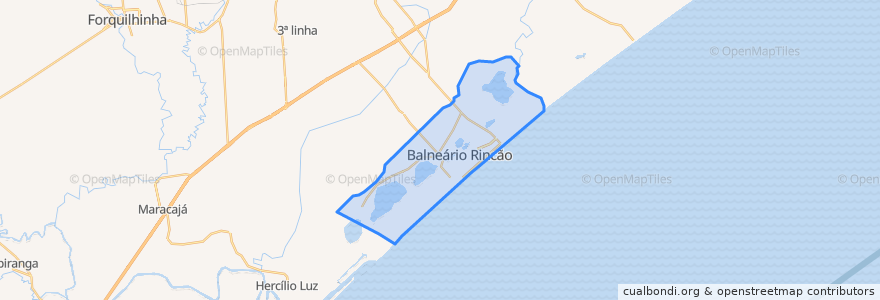 Mapa de ubicacion de Balneário Rincão.