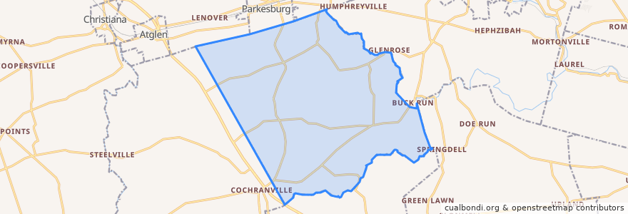 Mapa de ubicacion de Highland Township.