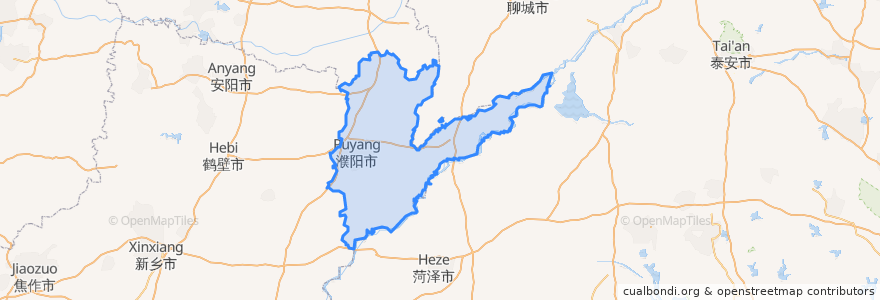 Mapa de ubicacion de Puyang.