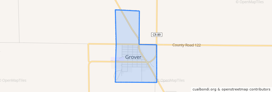 Mapa de ubicacion de Grover.