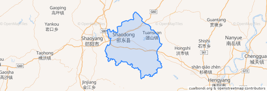 Mapa de ubicacion de 邵东市.