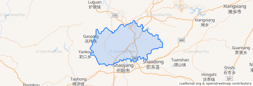 Mapa de ubicacion de Contea di Xinshao.