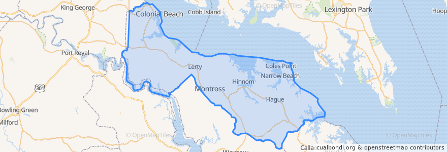 Mapa de ubicacion de Westmoreland County.