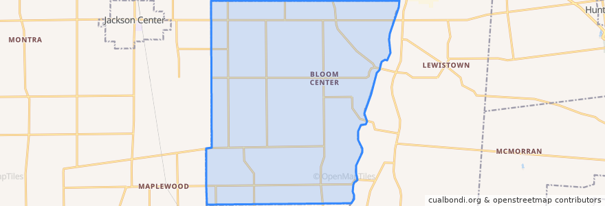 Mapa de ubicacion de Bloomfield Township.