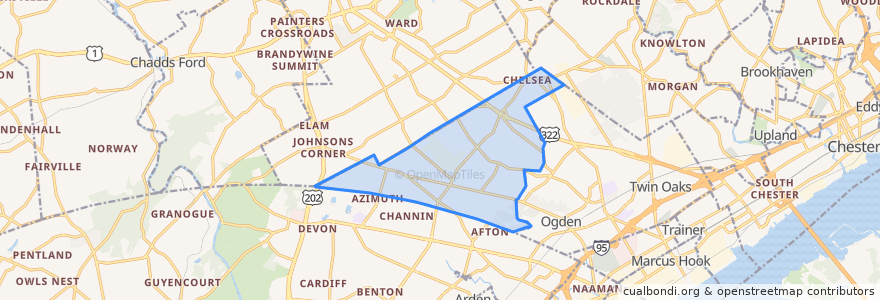 Mapa de ubicacion de Bethel Township.