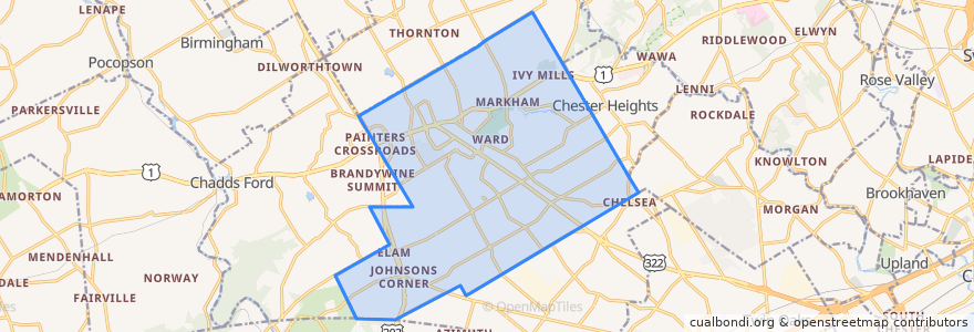 Mapa de ubicacion de Concord Township.