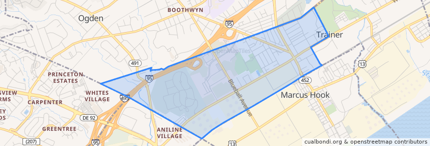 Mapa de ubicacion de Lower Chichester Township.