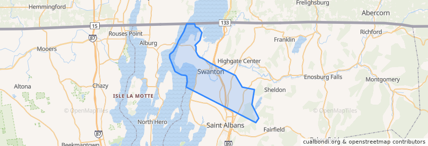 Mapa de ubicacion de Swanton.