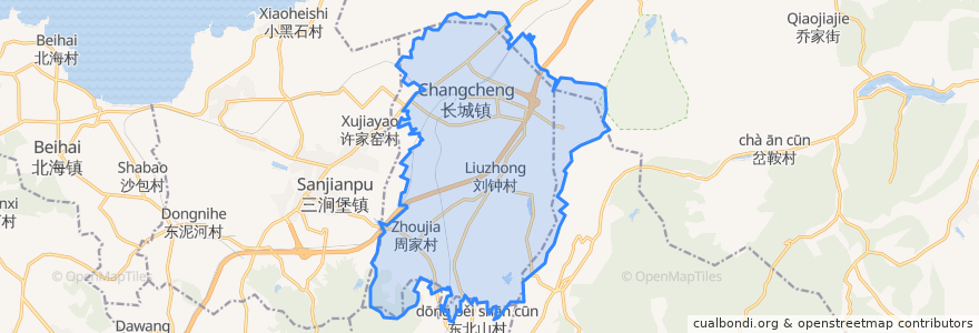 Mapa de ubicacion de 长城街道.