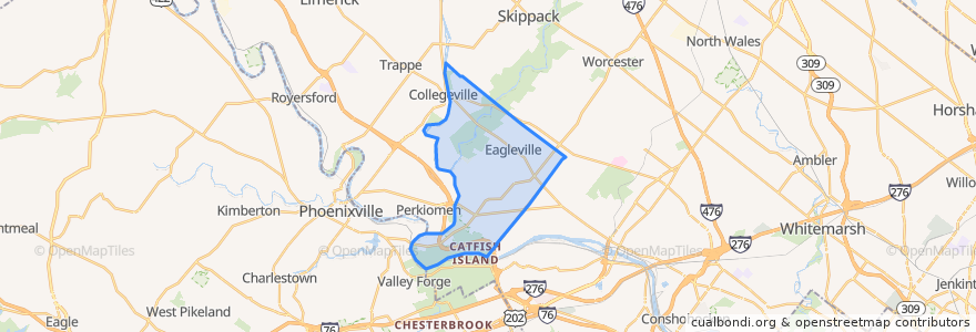 Mapa de ubicacion de Lower Providence Township.