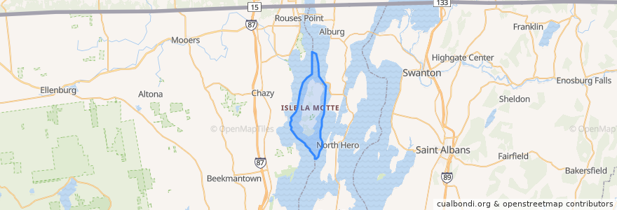 Mapa de ubicacion de Isle La Motte.