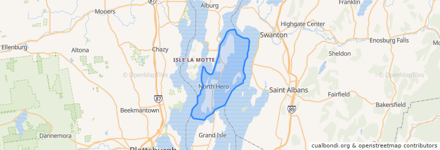 Mapa de ubicacion de North Hero.