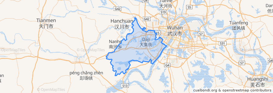 Mapa de ubicacion de 蔡甸区.