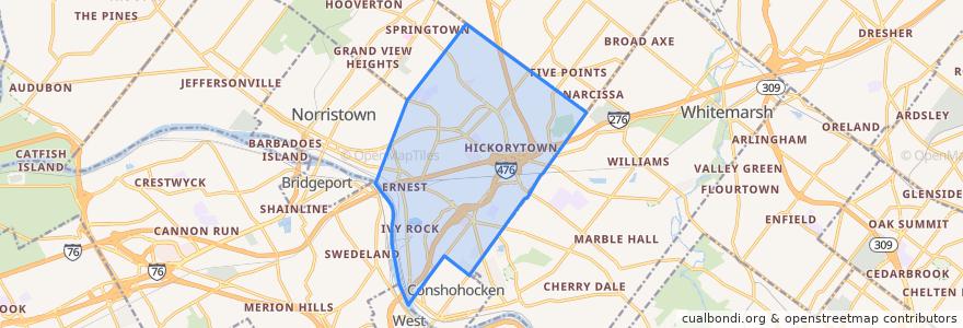 Mapa de ubicacion de Plymouth Township.