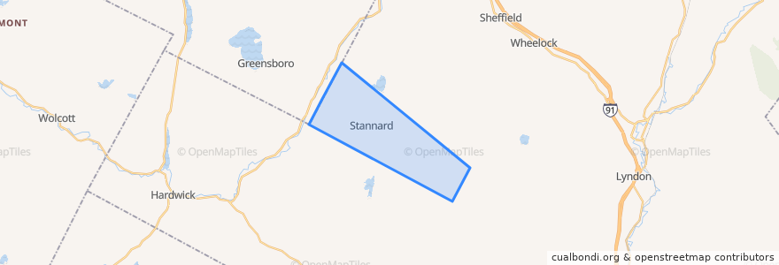 Mapa de ubicacion de Stannard.