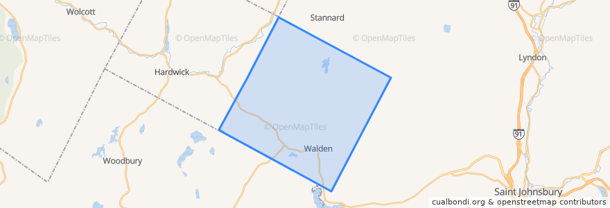 Mapa de ubicacion de Walden.