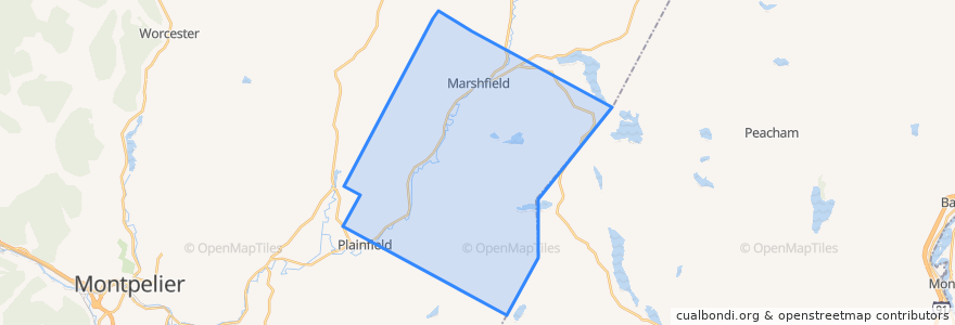 Mapa de ubicacion de Marshfield.