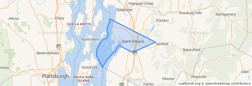 Mapa de ubicacion de Saint Albans.
