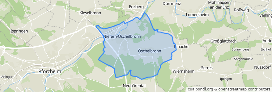 Mapa de ubicacion de Niefern-Öschelbronn.