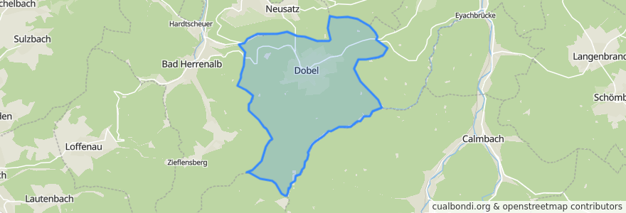 Mapa de ubicacion de Dobel.