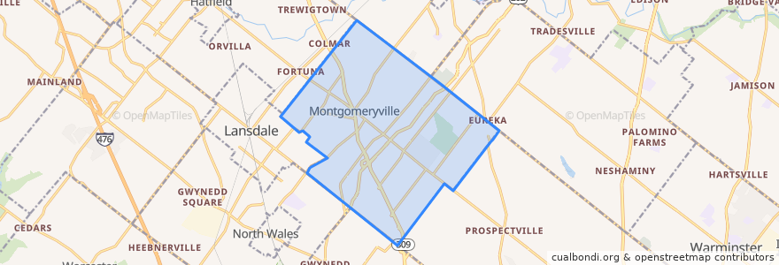 Mapa de ubicacion de Montgomery Township.