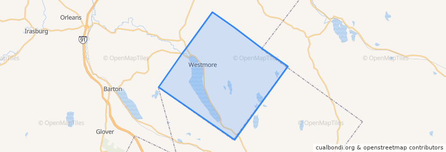 Mapa de ubicacion de Westmore.