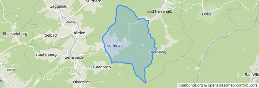 Mapa de ubicacion de Loffenau.