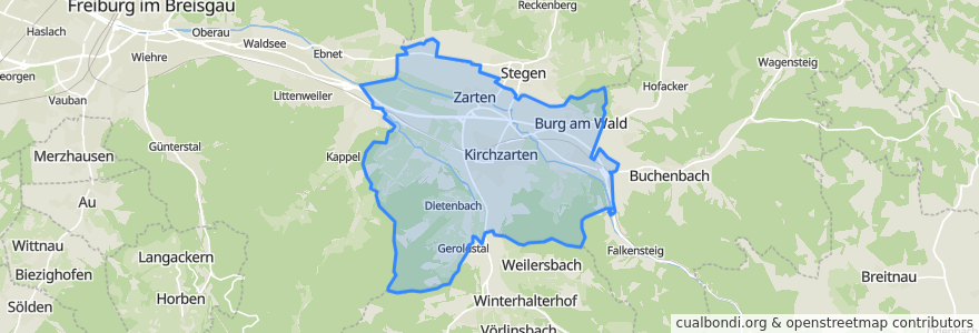 Mapa de ubicacion de Kirchzarten.