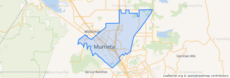 Mapa de ubicacion de Murrieta.